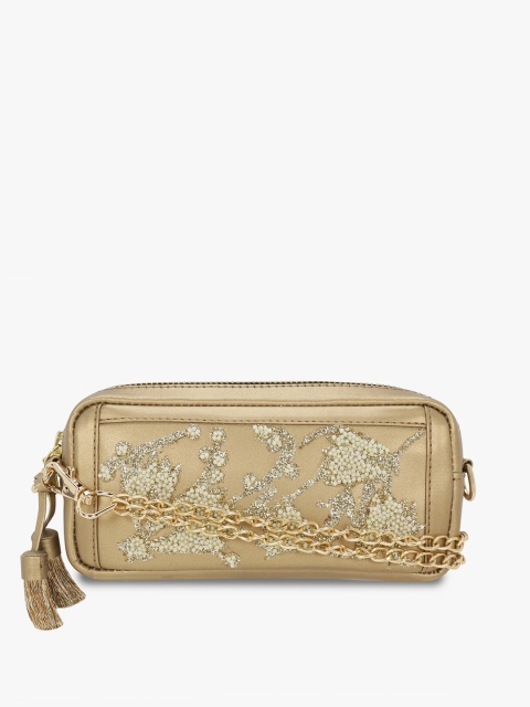 

Vdesi Women Gold-Toned Embellished Leather Waist Pouch