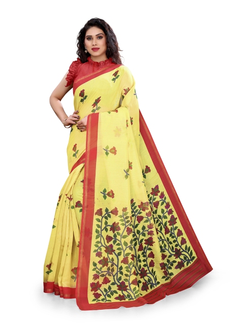 

KALINI Yellow & Red Floral Bagh Saree