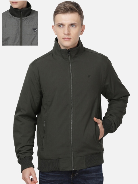 

t-base Men Olive Green Reversible Bomber Jacket