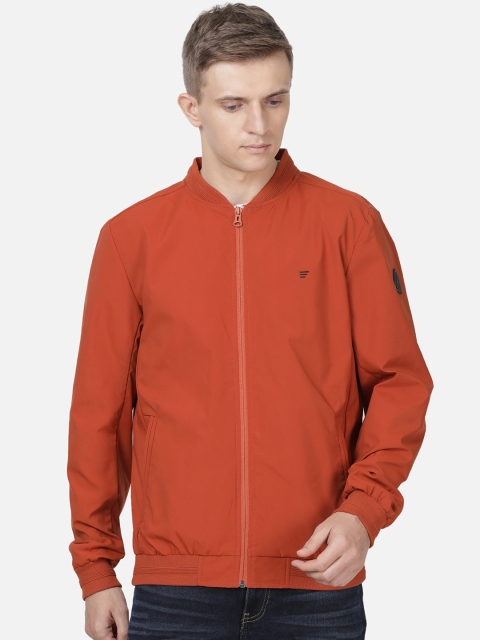 

t-base Men Rust Geometric Lightweight Bomber Jacket