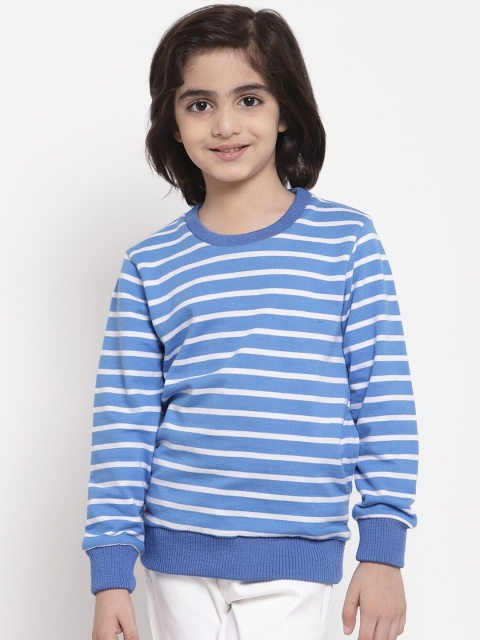 

NYNSH Boys Blue & White Striped Cotton Pullover Sweatshirt