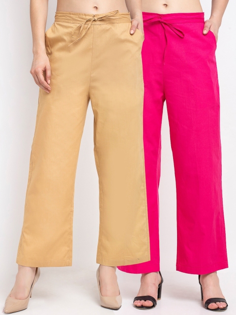 

GRACIT Women Pack Of 2 Palazzos, Pink