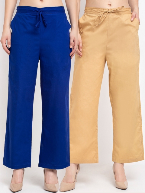 

GRACIT Women Blue Loose Fit Parallel Trousers