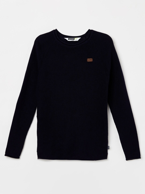

Denimize by Fame Forever Boys Navy Blue Solid Sweater