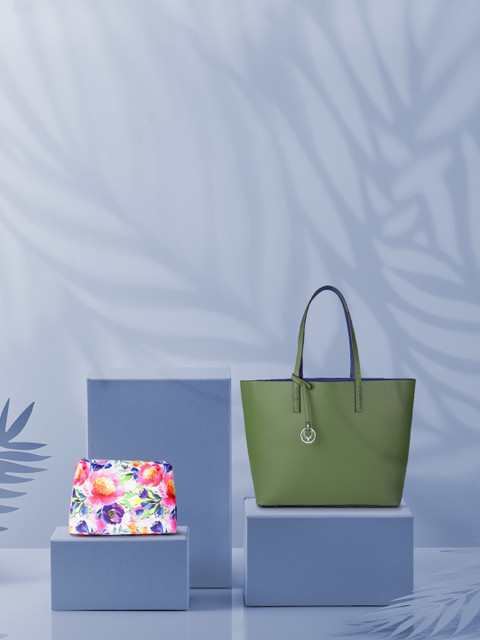 

Allen Solly Olive Green Solid Structured Shoulder Bag & Pouch