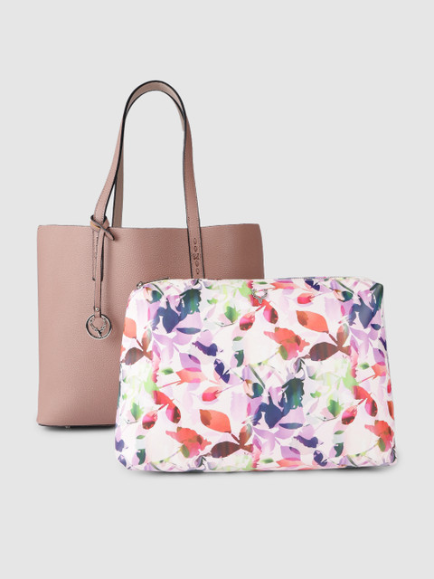 

Allen Solly Women Pink Shopper Oversized Tote Bag