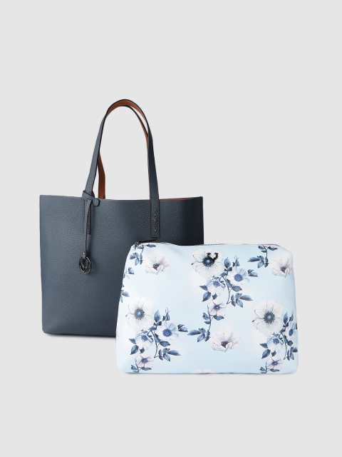 

Allen Solly Navy Blue Solid Structured Shoulder Bag & Pouch