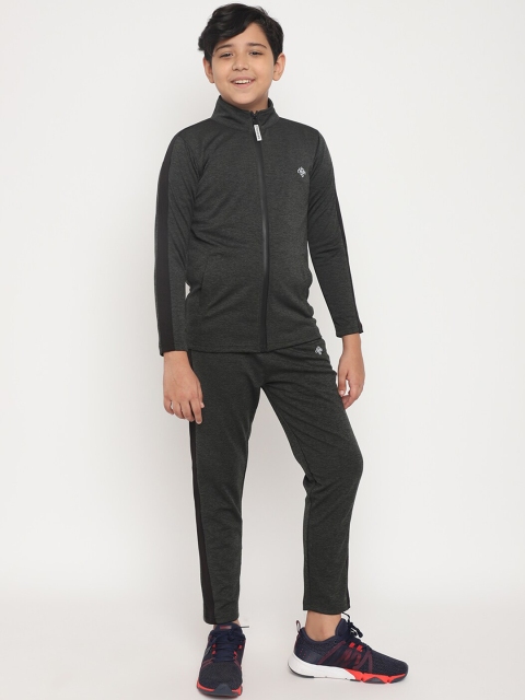 

CHIMPRALA Boys Olive Green Solid Tracksuit