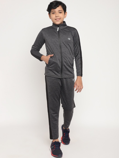 

CHIMPRALA Boys Grey Solid Comfort-Fit Tracksuit