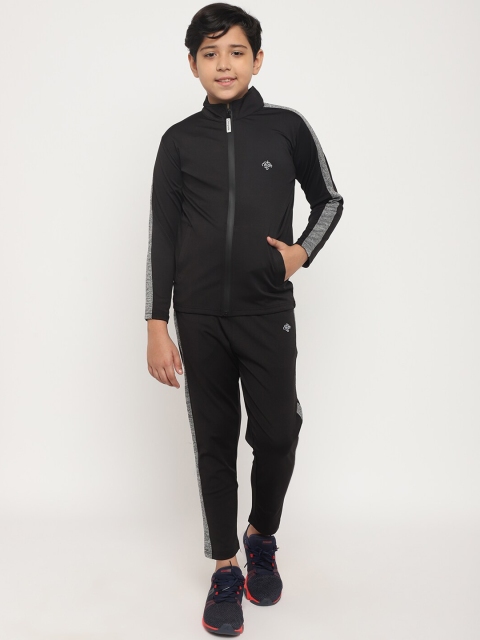 

CHIMPRALA Boys Black & Grey Solid Comfort-Fit Tracksuit