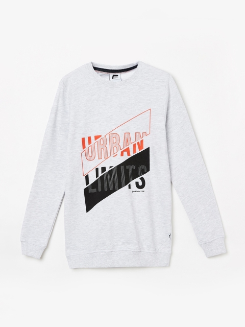 

Fame Forever by Lifestyle Boys Grey Melange Printed Sweatshirt