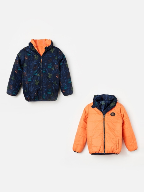

Fame Forever by Lifestyle Boys Navy Blue Reversible Crop Padded Jacket