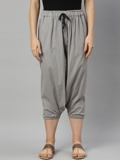 

Kryptic Womens Grey Solid Harem Pants