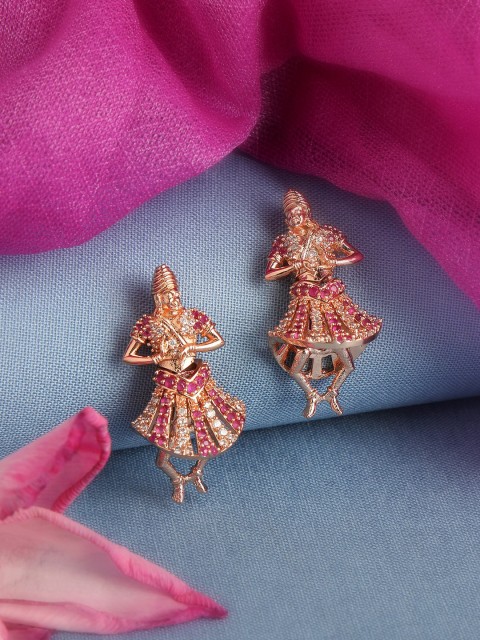 

ZINU Rose Gold Contemporary Drop Earrings