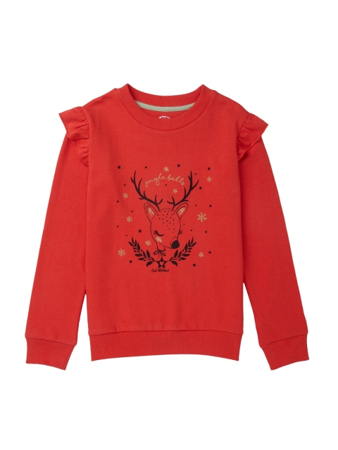 

Cub McPaws Girls Red Printed Sweatshirt