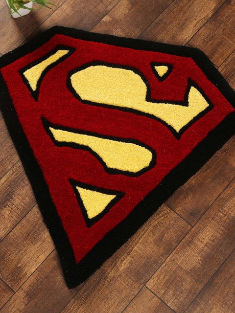 

Bigsmall Red & Yellow Patterned Bath Rug
