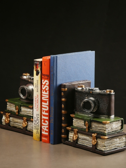 

Bigsmall Set of 2 Black Retro Camera Bookends