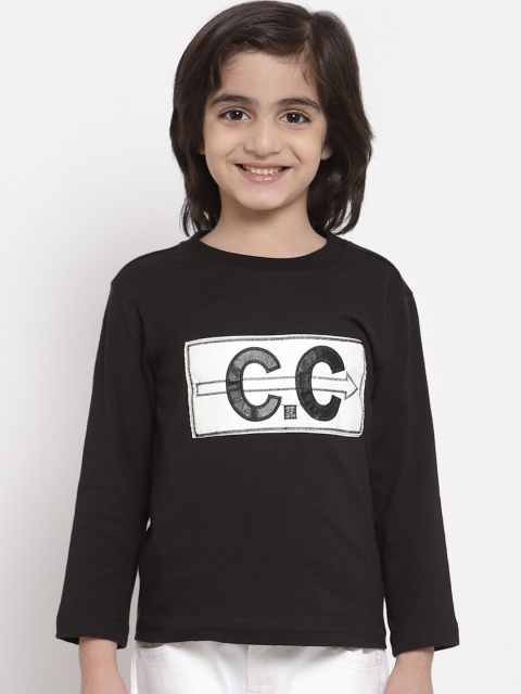 

NYNSH Boys Black White Typography Printed Pure Cotton T-shirt