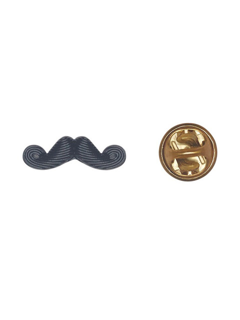 

The Tie Hub Men Black Moustache-Shaped Lapel Pin