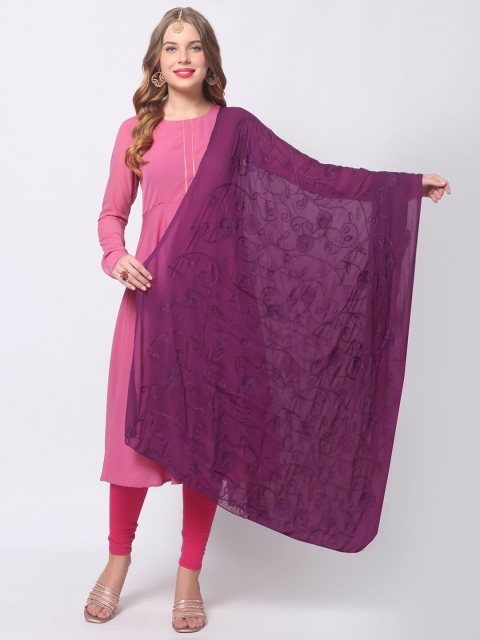 

Dupatta Bazaar Purple Embroidered Dupatta