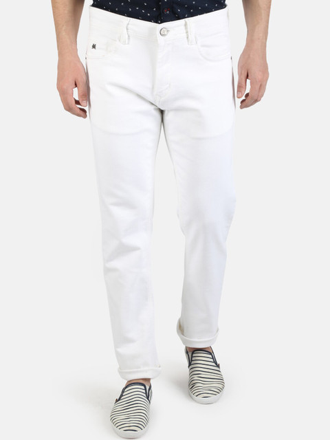 

Monte Carlo Men White Slim Fit Easy Wash Trousers