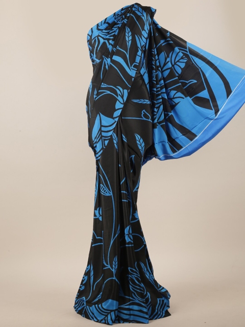 

Pothys Black & Blue Floral Printed Saree