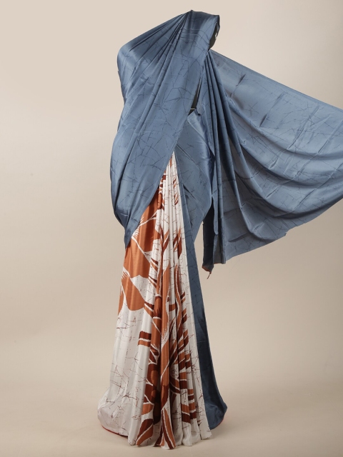 

Pothys Grey & Tan Floral Printed Saree