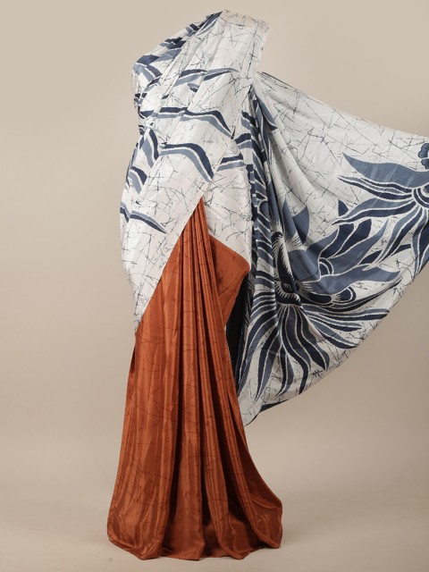 

Pothys White & Grey Floral Printed Saree