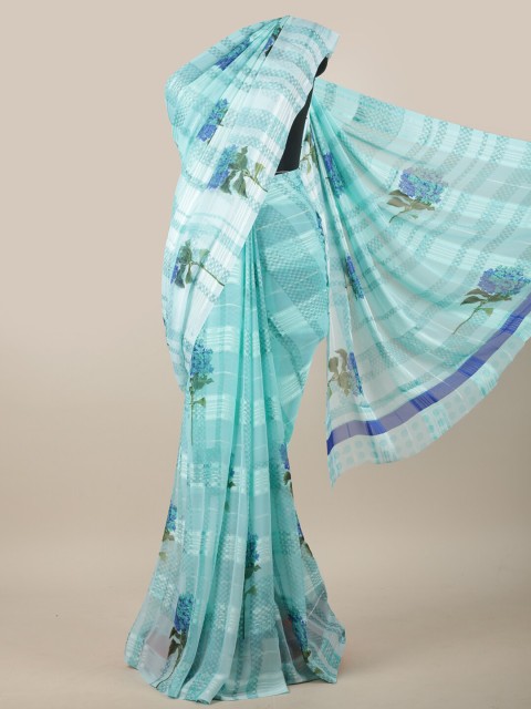 

Pothys Blue & Green Floral Printed Saree