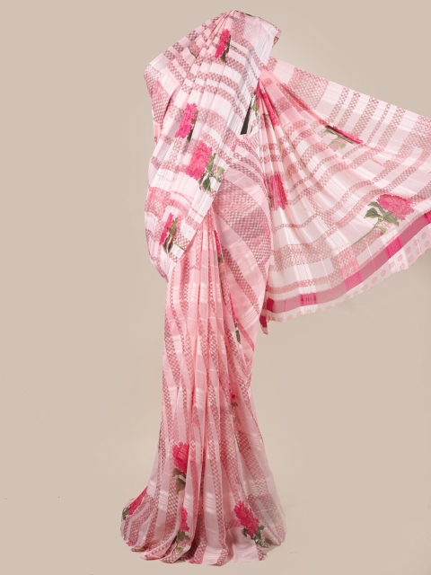 

Pothys Pink & Green Floral Printed Saree