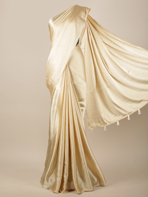 

Pothys Cream-Coloured Satin Saree