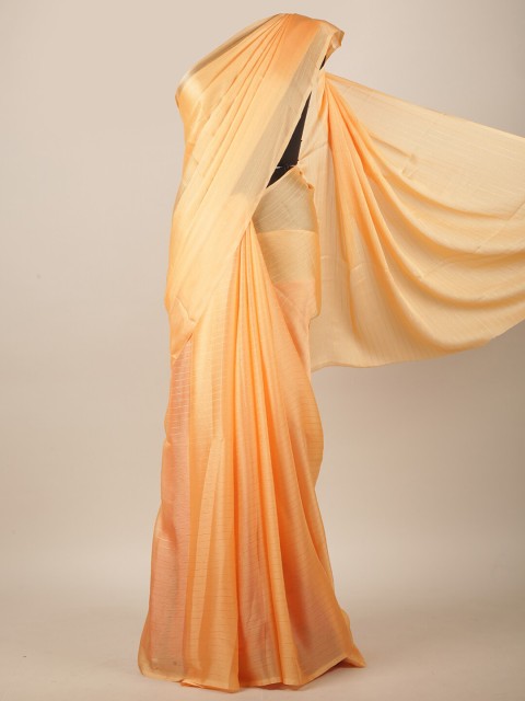 

Pothys Peach-Coloured Solid Saree