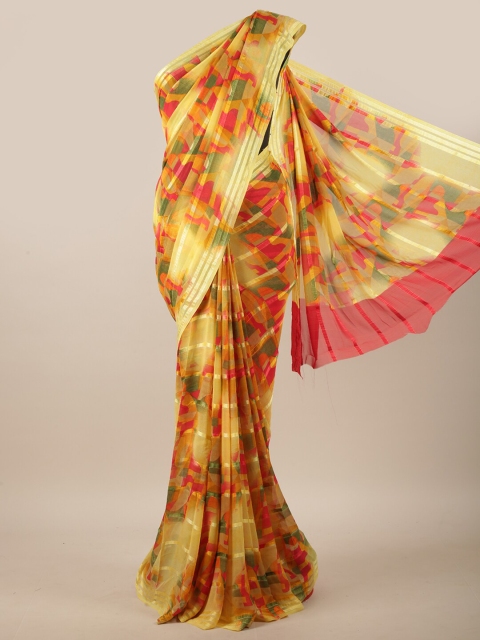 

Pothys Yellow & Green Printed Saree