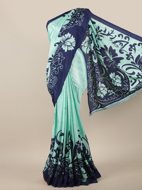 

Pothys Blue & Green Floral Printed Saree