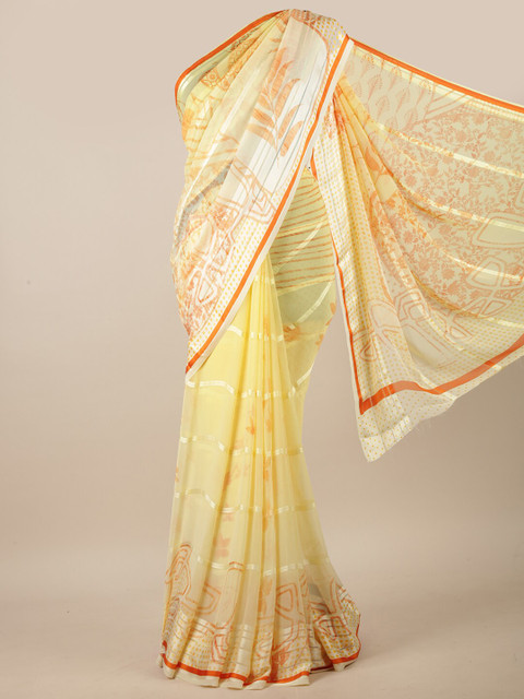 

Pothys Yellow & Red Floral Printed Saree