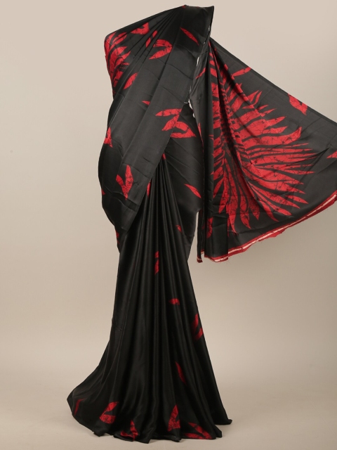 

Pothys Black & Red Ethnic Motifs Printed Saree