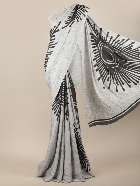 

Pothys Grey & Black Floral Printed Saree