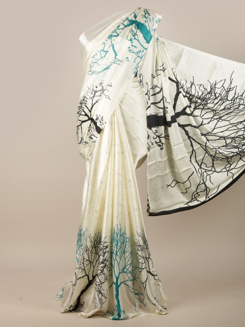 

Pothys White & Black Printed Saree