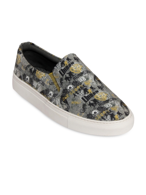

bacca bucci Men Grey Printed Regular Sneakers