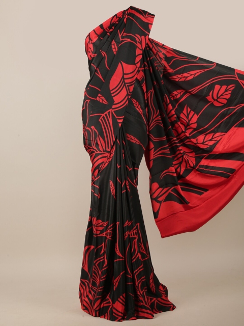 

Pothys Black & Red Floral Printed Saree