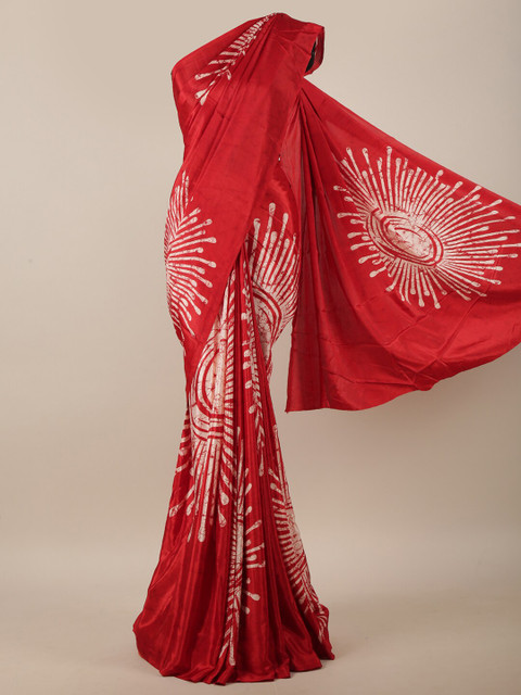 

Pothys Red & White Printed Saree