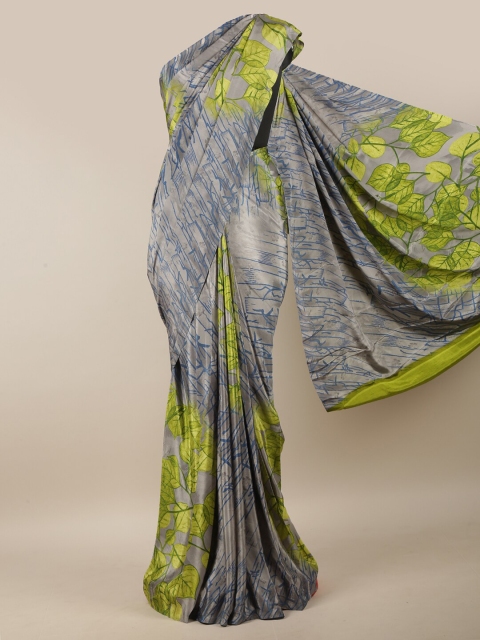 

Pothys Grey & Green Floral Printed Saree