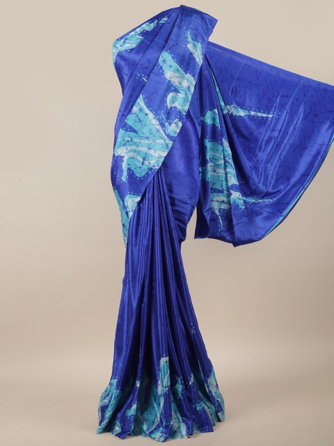 

Pothys Blue & Sea Green Printed Saree