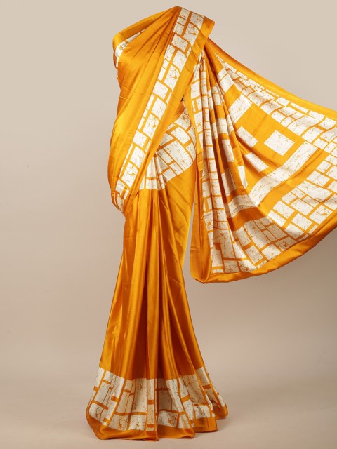 

Pothys Mustard & White Printed Saree