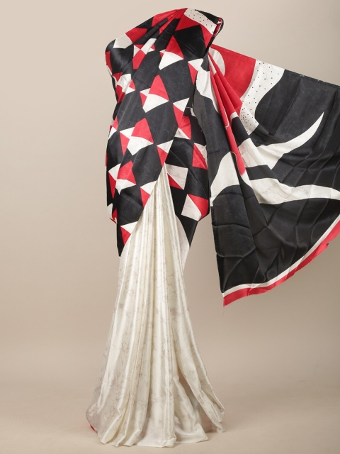 

Pothys White & Red Printed Saree