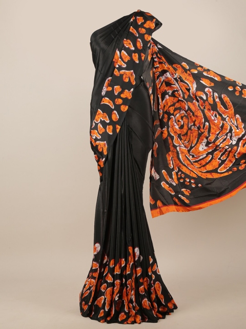 

Pothys Black & Orange Printed Saree