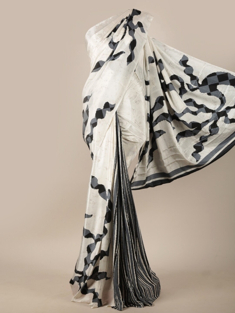 

Pothys White & Black Printed Saree