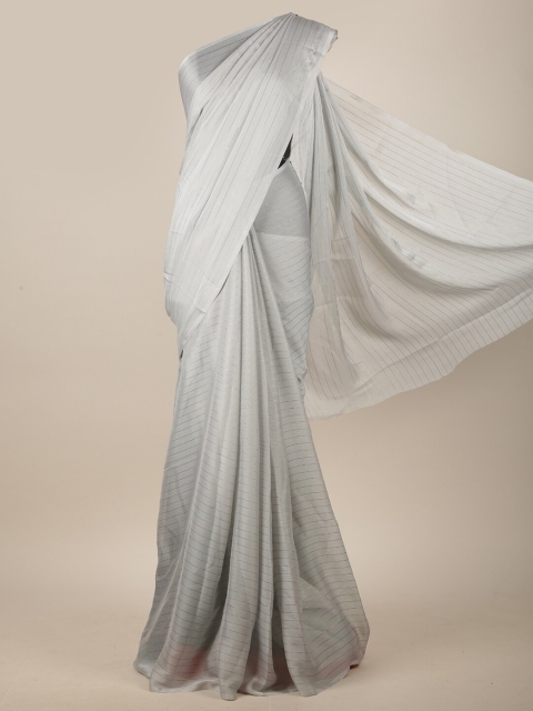 

Pothys Grey & Pink Striped Saree