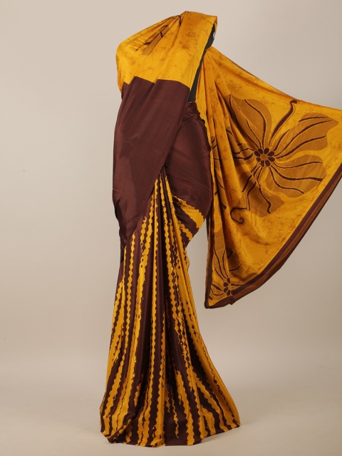 

Pothys Yellow & Brown Printed Saree