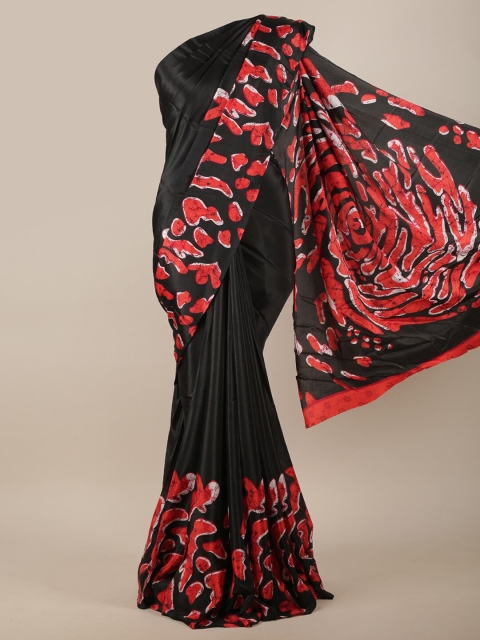 

Pothys Black & Red Printed Border Saree